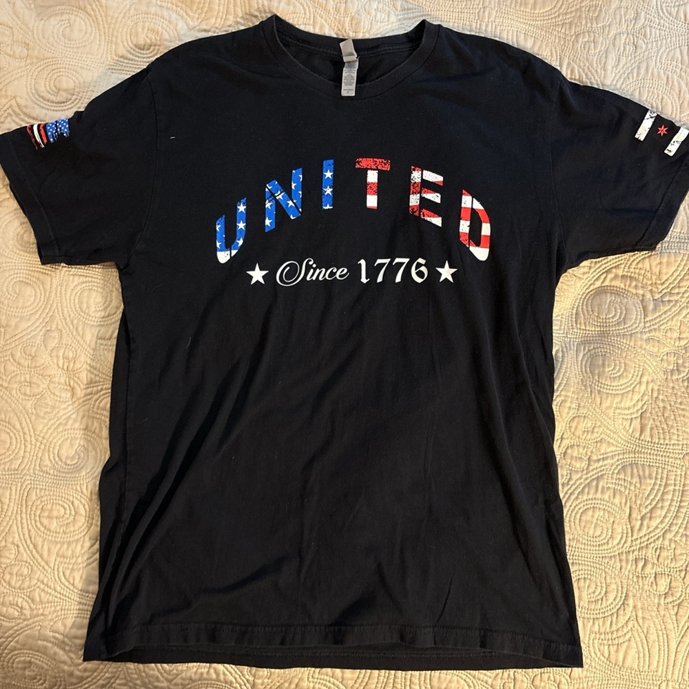 Chicago United Next Level‎ Apparel Black Patriotic Men's T-Shirt